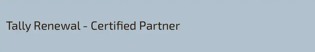 Tally Renewal - Certified Partner